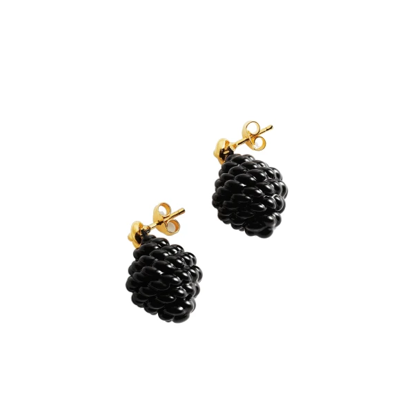 Rope drop earrings in Black / Gold - Image 4