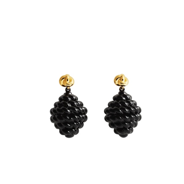 Toteme Rope drop earrings in Black / Gold