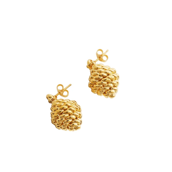Rope drop earrings in Gold - Image 4