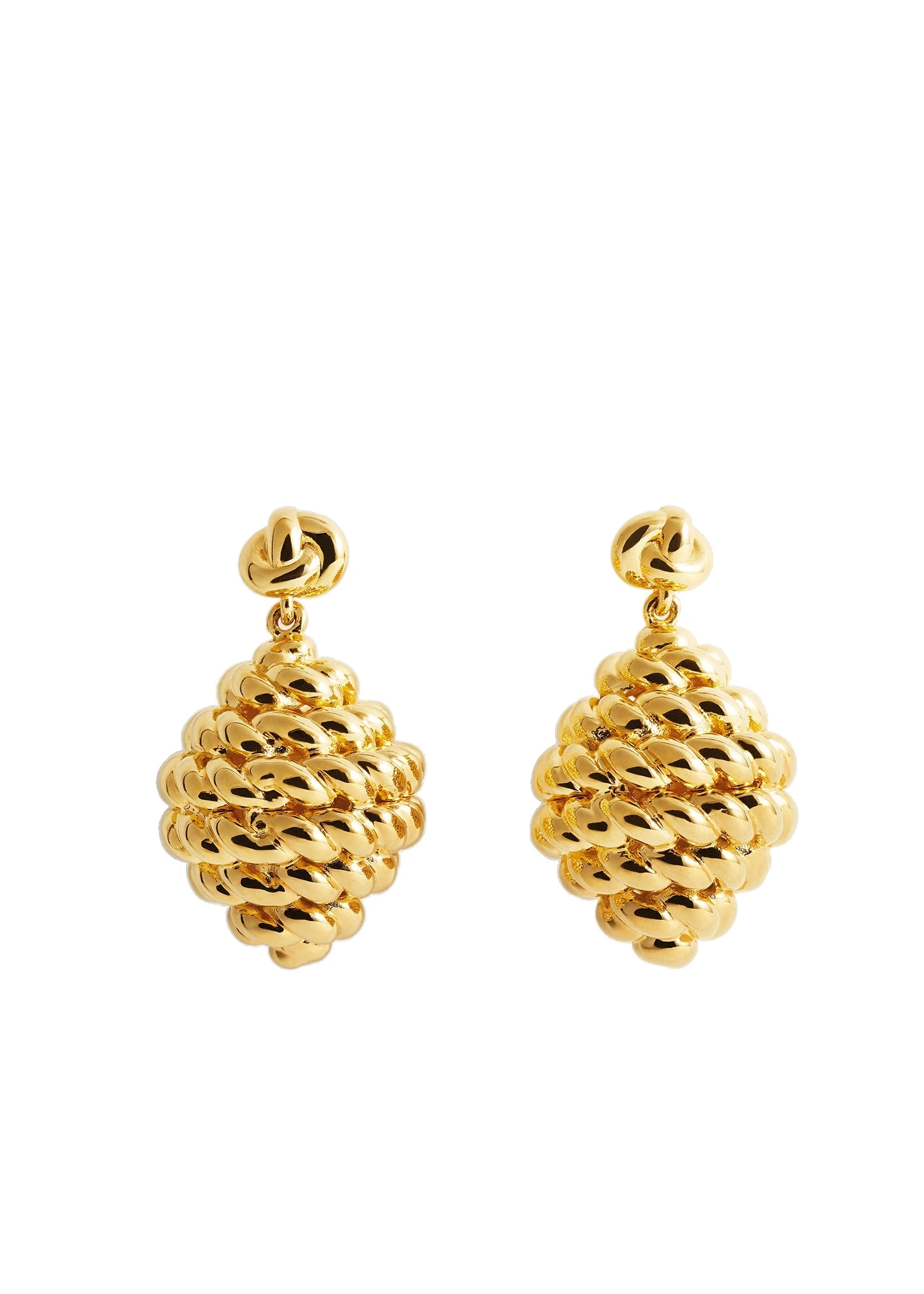 Rope drop earrings in Gold