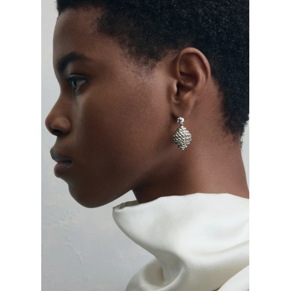 Rope drop earrings in Silver - Image 3