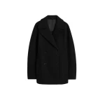 Toteme Rounded peacoat in Black