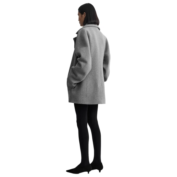Toteme Rounded peacoat in Pale grey mélange, view 4