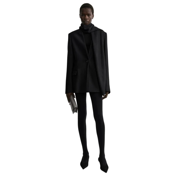 Toteme Scarf lapel blazer in Black, view 2