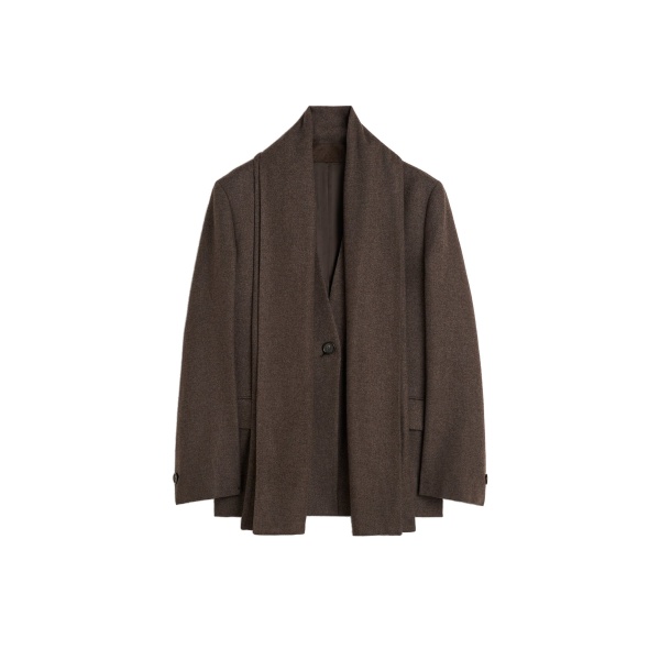 Toteme Scarf lapel blazer in Taupe mélange