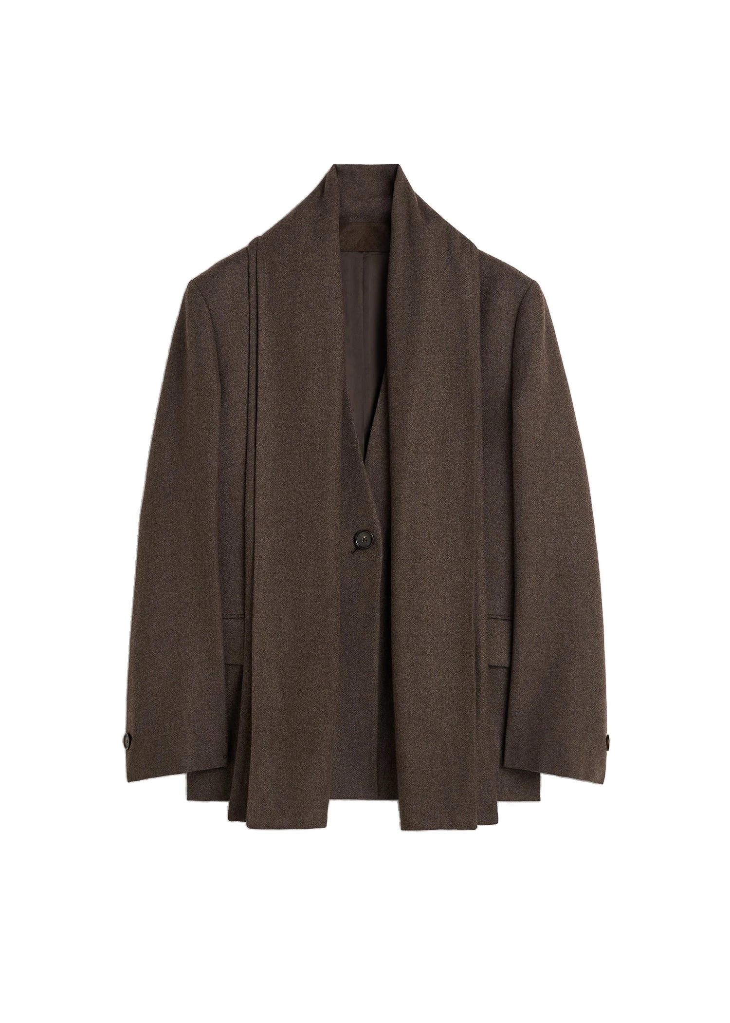 Toteme-Scarf-lapel-blazer-in-Taupe-melange-white Toteme Scarf lapel blazer in Taupe mélange
