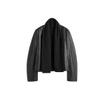 Toteme Scarf leather jacket in Black