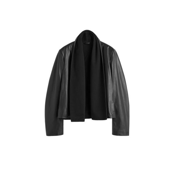 Toteme Scarf leather jacket in Black