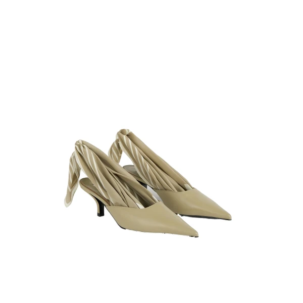 Scarf nappa slingbacks in Cashew - Image 4