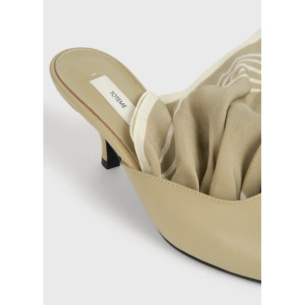 Scarf nappa slingbacks in Cashew - Image 6