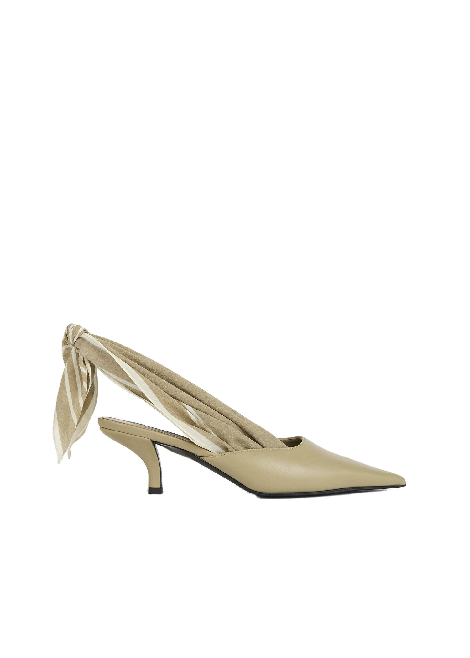 Scarf nappa slingbacks in Cashew