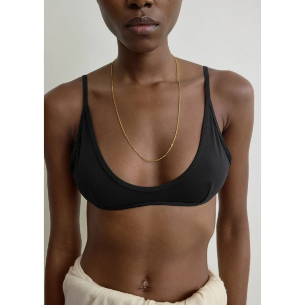 Toteme Scoop bikini top in Black, view 5