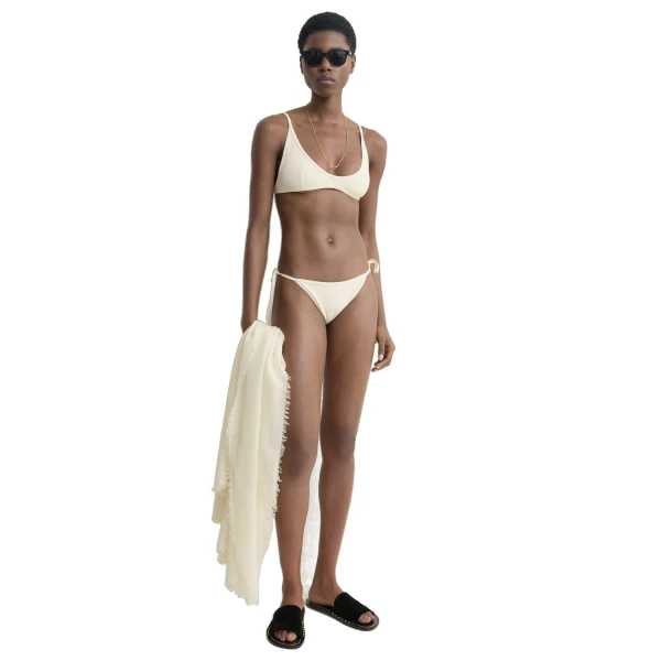 Toteme Scoop bikini top in Ecru, view 2