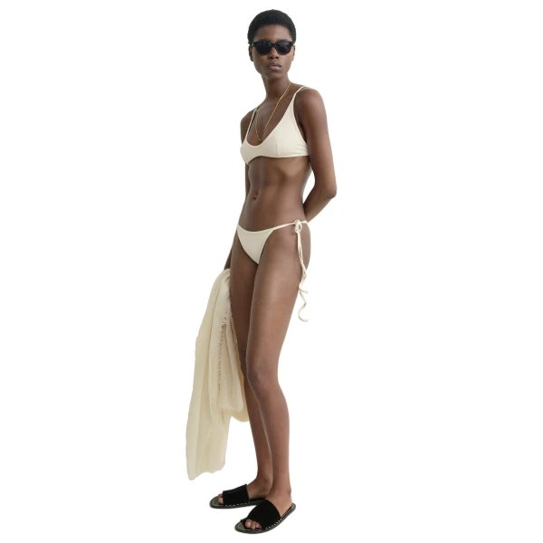 Toteme Scoop bikini top in Ecru, view 3