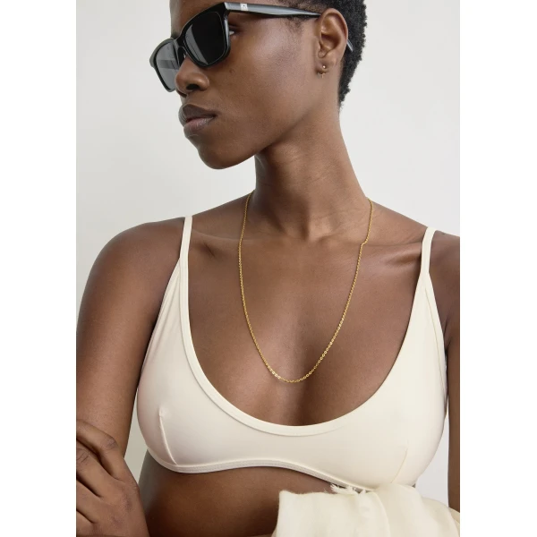 Toteme Scoop bikini top in Ecru, view 5