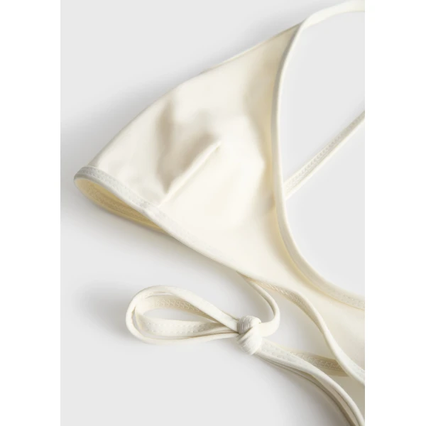 Toteme Scoop bikini top in Ecru, view 6