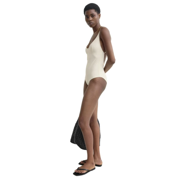 Toteme Scoop swimsuit in Ecru, view 3