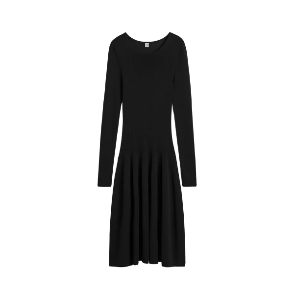 Sculpted knit dress in Black