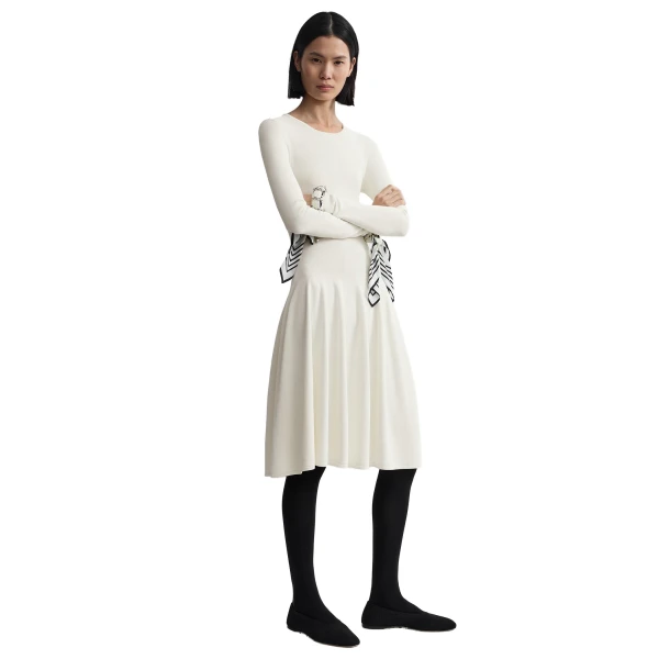 Toteme Sculpted knit dress in Off-white, view 2