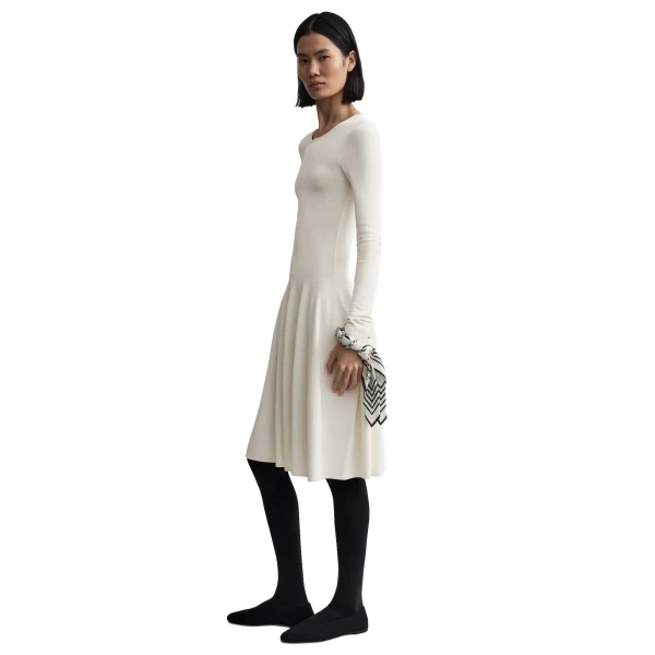 Toteme Sculpted knit dress in Off-white, view 3