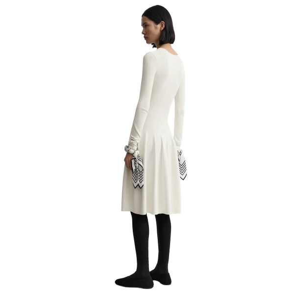 Toteme Sculpted knit dress in Off-white, view 4