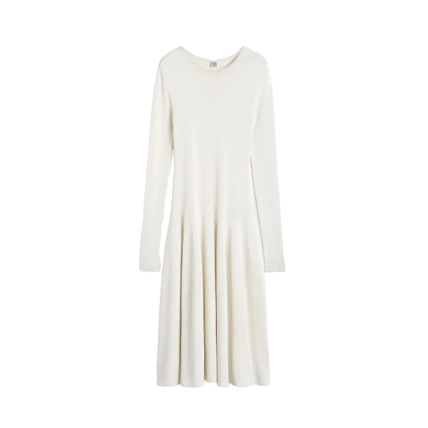 Sculpted knit dress in Off-white
