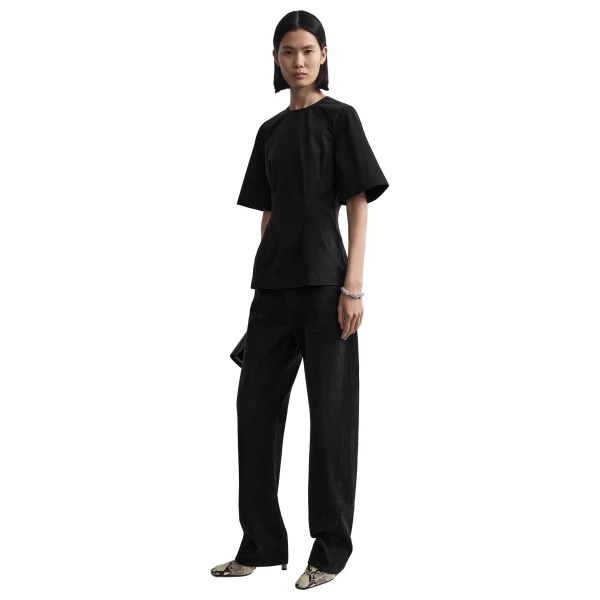 Toteme Sculptural cotton top in Black, view 2