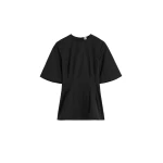 Toteme Sculptural cotton top in Black