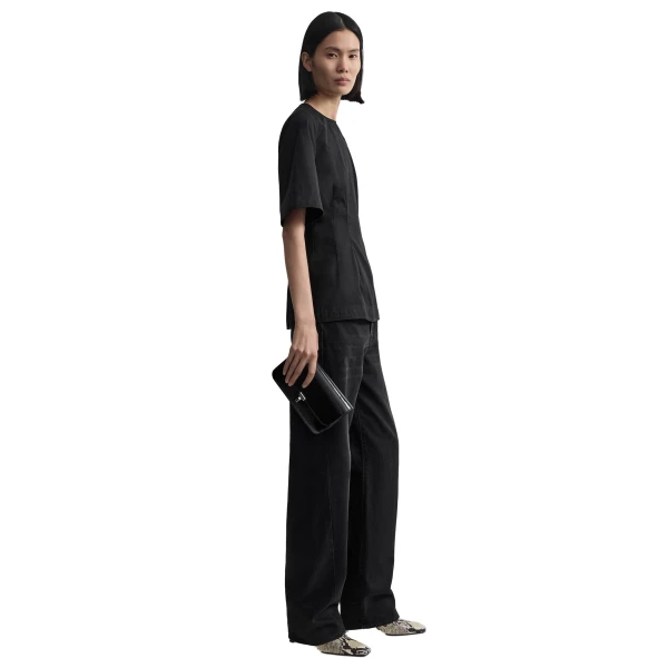 Toteme Sculptural cotton top in Black, view 3