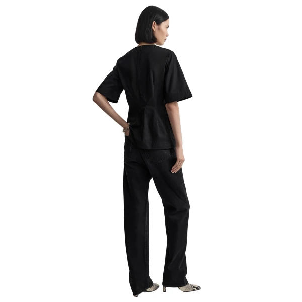 Toteme Sculptural cotton top in Black, view 4