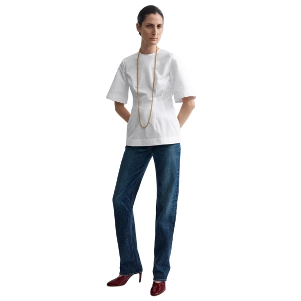Toteme Sculptural cotton top in White, view 2