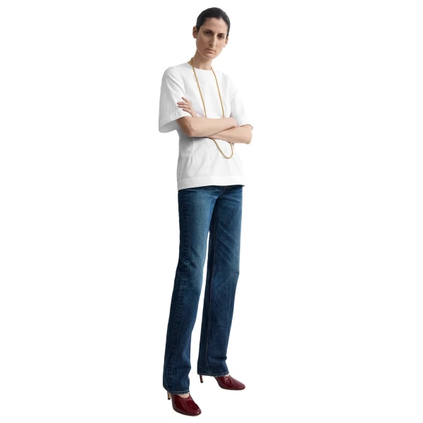 Toteme Sculptural cotton top in White, view 3