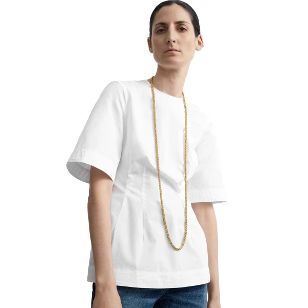 Toteme Sculptural cotton top in White, view 5