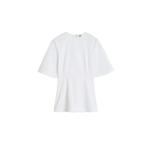 Sculptural cotton top in White