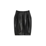 Toteme Sculptural leather skirt in Black