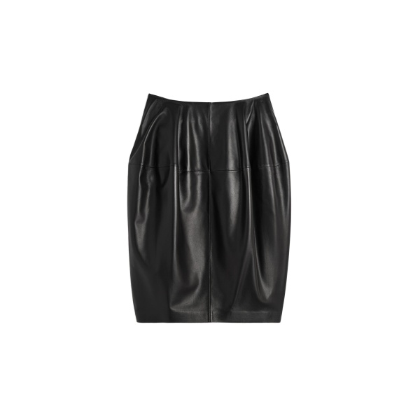 Toteme Sculptural leather skirt in Black