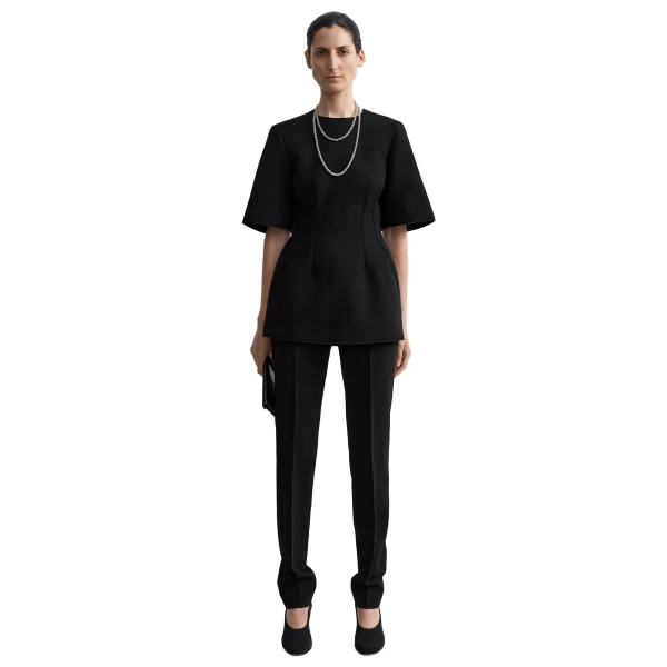Toteme Sculptural scuba top in Black, view 2