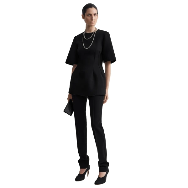 Toteme Sculptural scuba top in Black, view 3