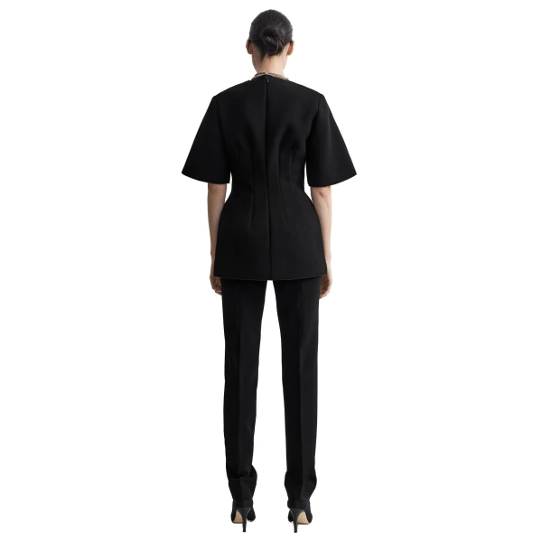 Toteme Sculptural scuba top in Black, view 4