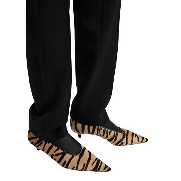 Sharp pony hair kitten pumps in Tiger - Image 3