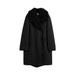 Toteme Shearling cotton parka in Washed black