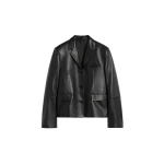 Toteme Short leather blazer in Black