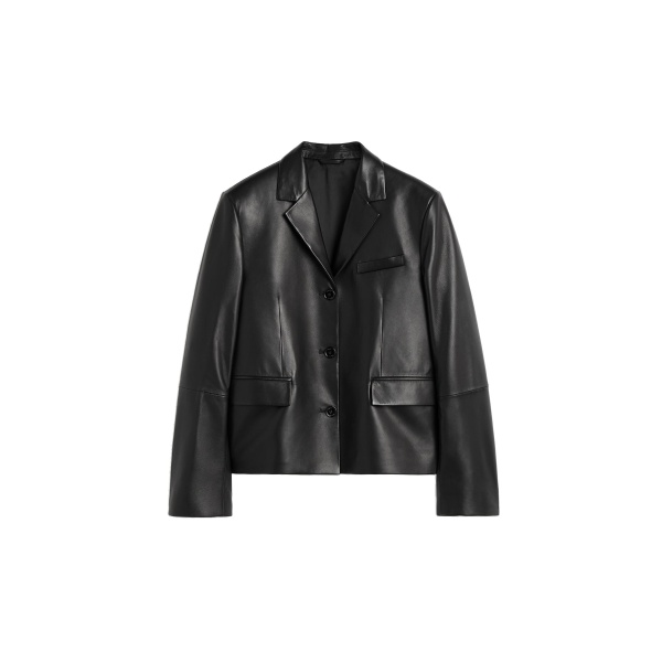 Toteme Short leather blazer in Black