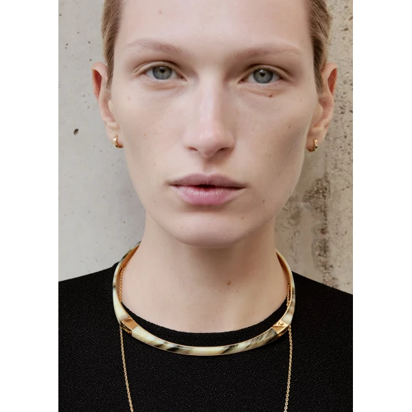 Signature collar in Beige / Gold - Image 2