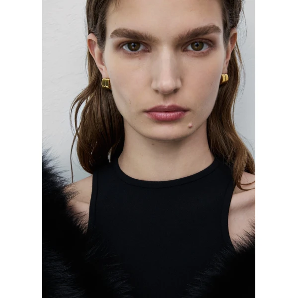 Signature stripe hoops in Black / Gold - Image 3