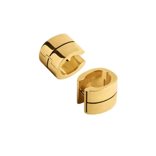 Signature stripe hoops in Black / Gold - Image 4