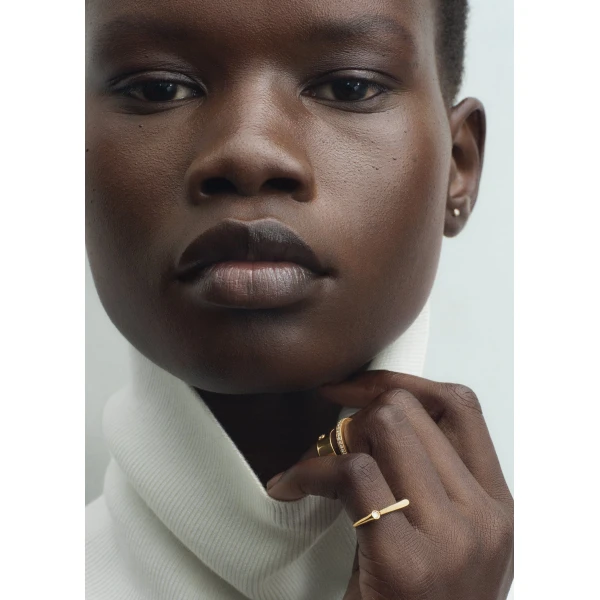 Signet diamond midi ring 18kt in Gold - Image 2