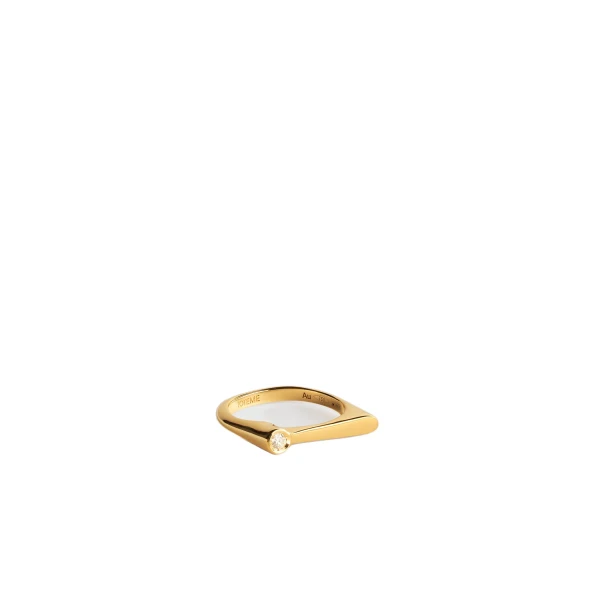Signet diamond midi ring 18kt in Gold - Image 5