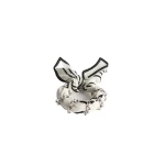 Toteme Silk scarf bracelet in Ecru / Black / Silver