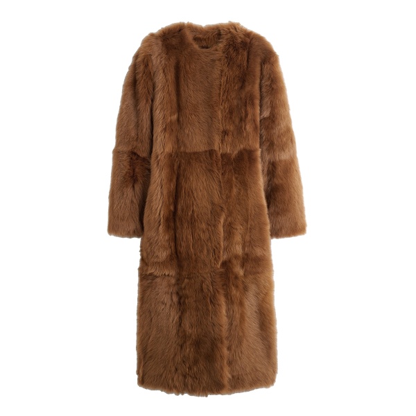 Toteme Silky shearling coat in Ginger